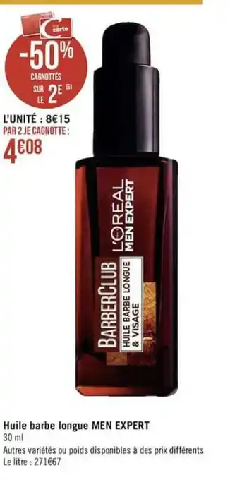 Géant Casino Huile barbe longue Men Expert offre