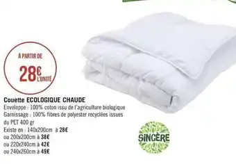 Couette Ecologique Chaude