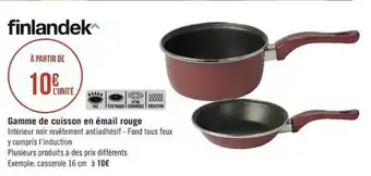 Géant Casino Gamme de cuisson en émail rouge offre