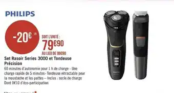 Géant Casino Set Rasoir Séries 3000 et Tondeuse Précision offre