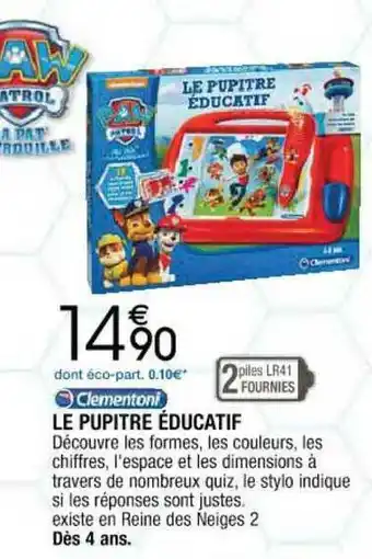 Cora x Carrefour Le Pupitre éducatif Clémentoni offre
