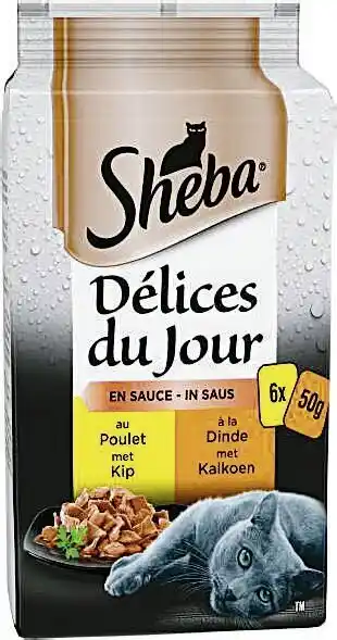 Délices du jour pour chat au poulet et à la dinde