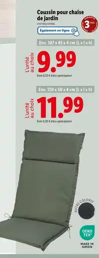 Lidl Coussin pour chaise de jardin offre