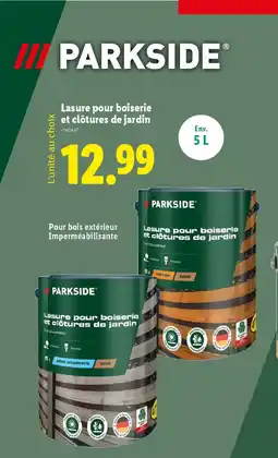 Lidl PARKSIDEⓇ Lasure pour boiserie et clôtures de jardin offre