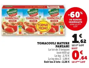 Super U Panzani Tomacouli nature offre