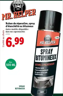Lidl MR. HELPER Ruban de réparation, spray d'étanchéité ou bitumeux offre