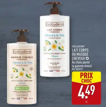 ALDI Evoluderm Lait corps ou masque cheveux offre