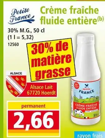 Norma PETITE FRANCE Crème fraîche fluide entière offre