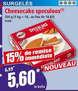 Norma Cheesecake speculoos offre