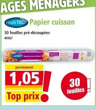 Norma MULTITEC Papier cuisson offre