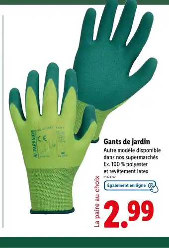Lidl Parkside Gants de jardin offre