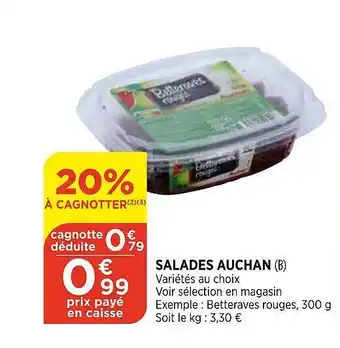 Bi1 Salades Auchan offre