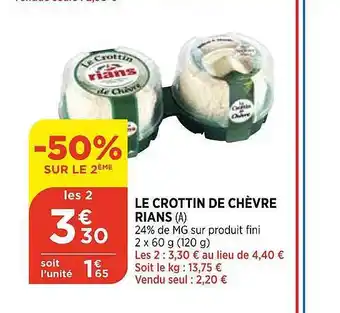 Bi1 Le Crottin De Chèvre Rians offre