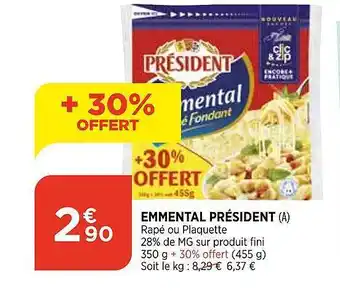 Bi1 Emmental Président offre