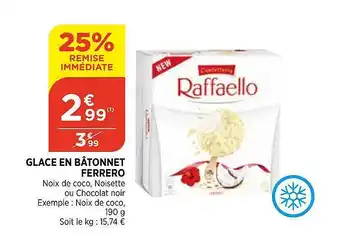Bi1 Glace En Bâtonnet Ferrero offre