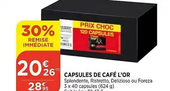 Bi1 Capsules De Café L'or offre