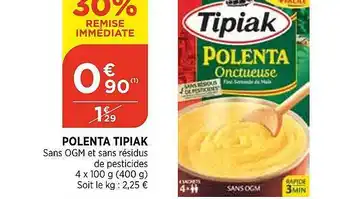 Bi1 Polenta Tipiak offre