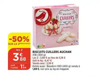 Bi1 Biscuits Cuillers Auchan offre