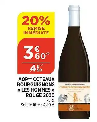 Aop Coteaux Bourguignons «les Hommes» Rouge 2020
