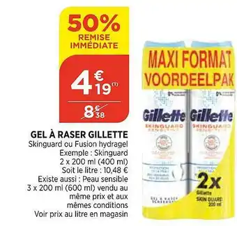 Bi1 Gel à Raser Gillette offre