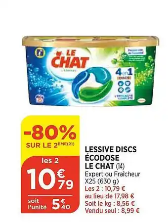 Bi1 Lessive Discs écodose Le Chat offre
