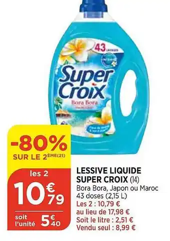 Bi1 Lessive Liquide Super Croix offre