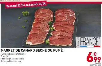 Grand Frais Magret de canard séché ou fumé offre