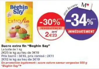 Monoprix BEGHIN SAY Sucre extra fin offre