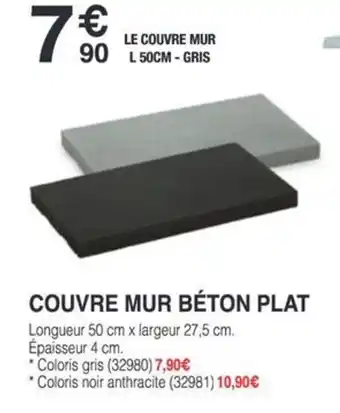 Chretien Matériaux Couvre mur béton plat offre