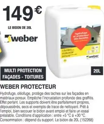 Chretien Matériaux WEBER Protecteur offre