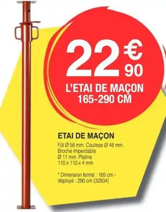 Chretien Matériaux Etai de maçon offre