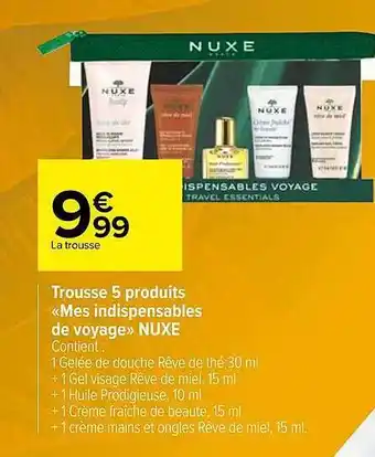 Carrefour Trousse 5 Produits «mes Indispensables De Voyage» Nuxe offre