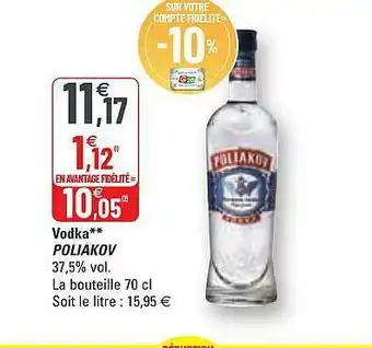 G20 Vodka Poliakov offre