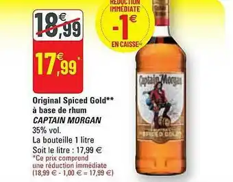 G20 Original Spiced Gold à Base De Rhum Captain Morgan offre