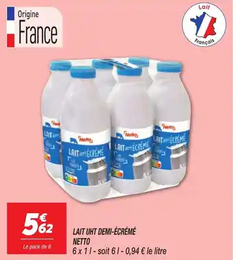 Netto Lait uht demi-écrémé netto offre