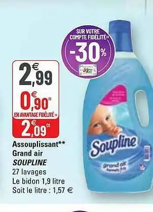 G20 Assouplissant Grand Air Soupline offre