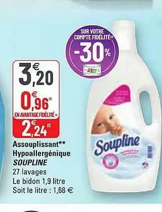 G20 Assouplissant Hypoallergénique Soupline offre