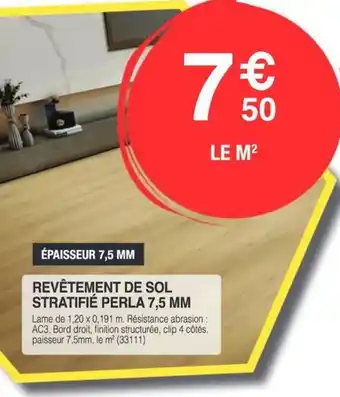 Chretien Matériaux Revêtement de sol stratifié perla 7,5 mm offre