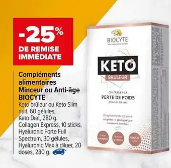 Carrefour Compléments Alimentaires Minceur Ou Anti-âge Biocyte offre