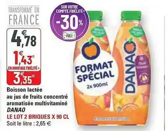 G20 Boisson Lactée Au Jus De Fruits Concentré Aromatisée Multivitaminé Danao offre