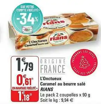 G20 L'onctueux Caramel Au Beurre Salé Rians offre