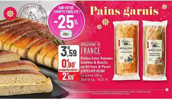 G20 Préfou Extra Tomates Confites & Basilic Ou Ail Frais & Persil L'atelier Blini offre