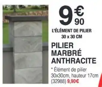 Chretien Matériaux Pilier marbré anthracite offre