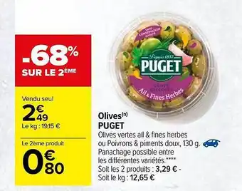 Carrefour Olives Puget offre