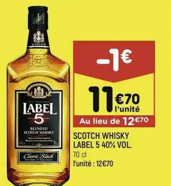 Leader Price Scotch Whisky Label 5 40% Vol. offre