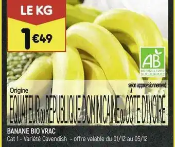 Leader Price Banane Bio Vrac offre