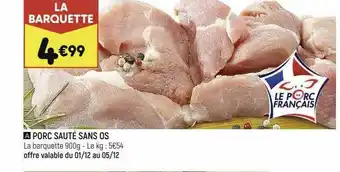 Leader Price Porc Sauté Sans Os offre