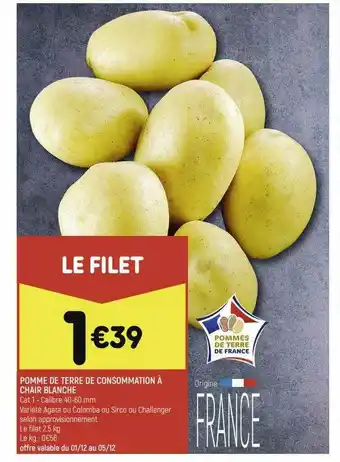 Leader Price Pomme De Terre De Consommation à Chair Blanche offre