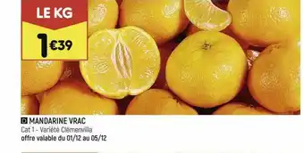 Leader Price Mandarine Vrac offre