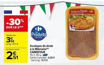 Carrefour Escalopes De Dinde à La Milanaise Carrefour offre